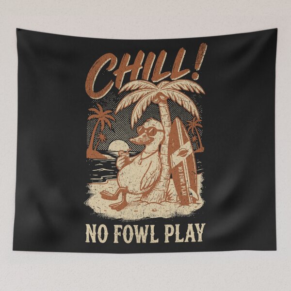 Item preview, Chill Retro Surfing Duck Beach Artwork designed and sold by AwesomeBeyondLimits.
