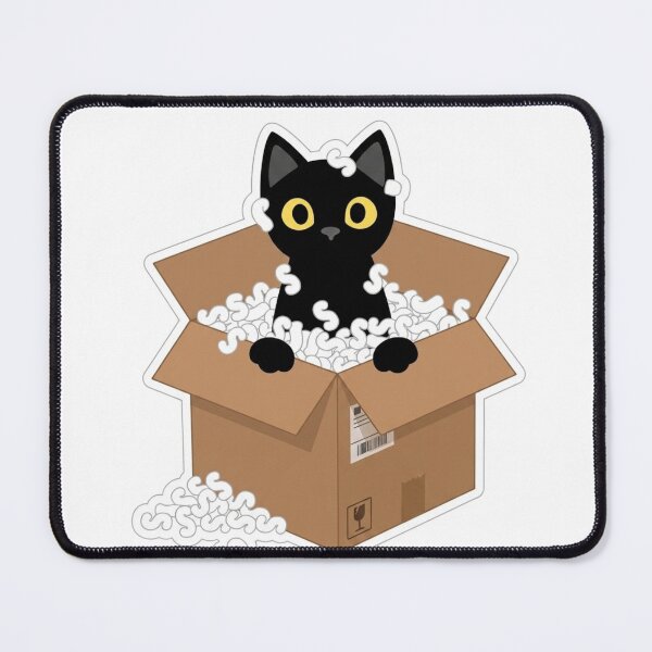 Item preview, Cute Minimalist Black Cat Popping Out of Cardboard Box designed and sold by Pixel And Palette Designs.
