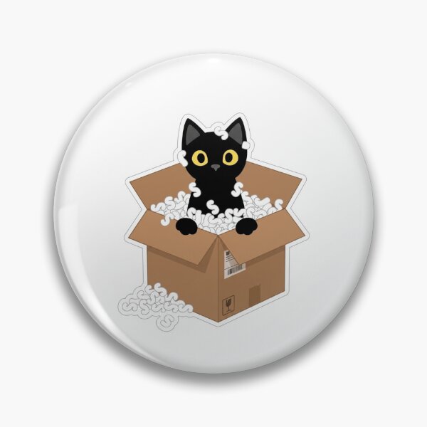 Item preview, Cute Minimalist Black Cat Popping Out of Cardboard Box designed and sold by Pixel And Palette Designs.