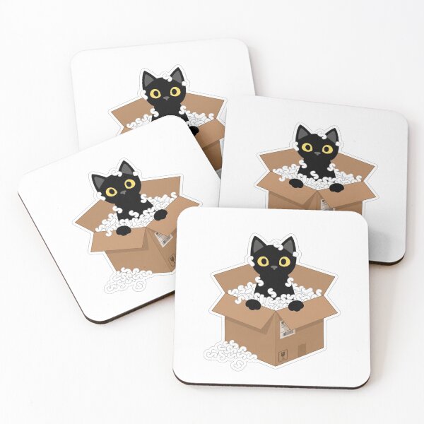 Item preview, Cute Minimalist Black Cat Popping Out of Cardboard Box designed and sold by Pixel And Palette Designs.
