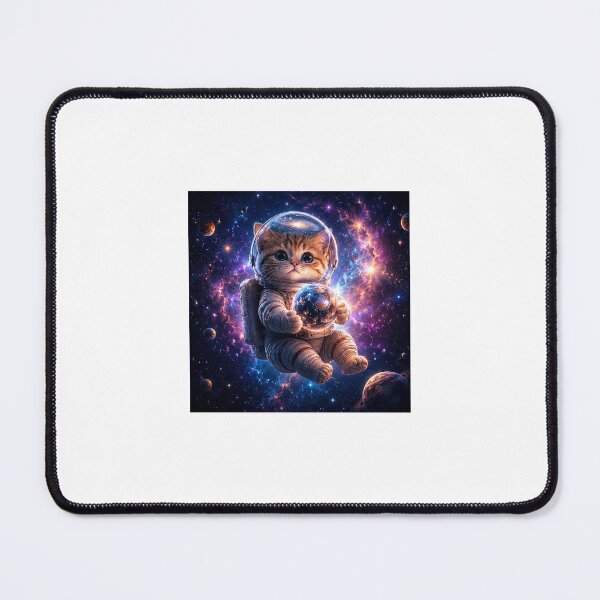 Item preview, Space Cat Astronaut Kitten in Galaxy Universe designed and sold by Curious-Cosmos.