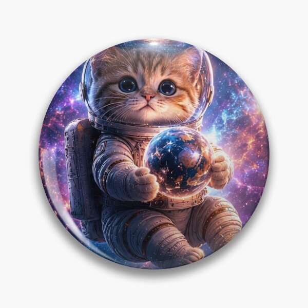 Item preview, Space Cat Astronaut Kitten in Galaxy Universe designed and sold by Curious-Cosmos.