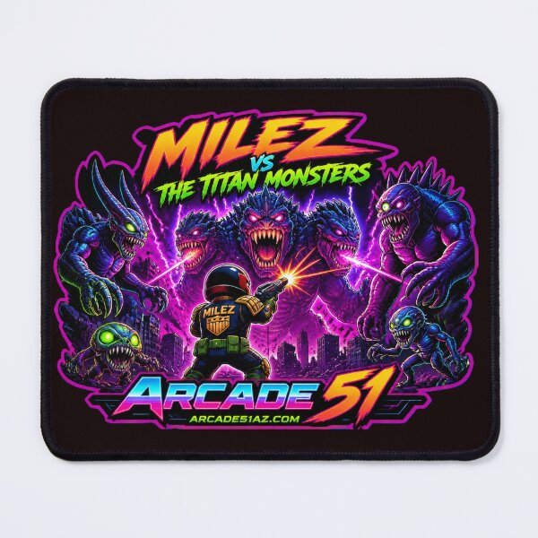 Item preview, Milez vs The Titan Monsters designed and sold by Arcade51az.