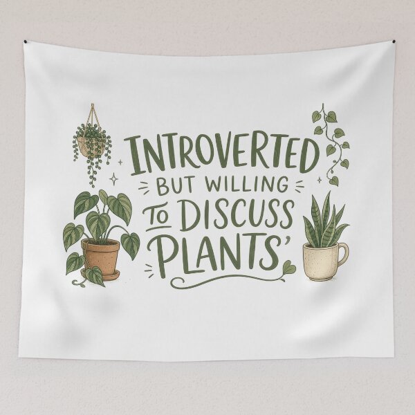 Item preview, Introverted but Willing to Discuss Plants Funny Plant Lover Typography Tee Sticker Gift designed and sold by sharifex.