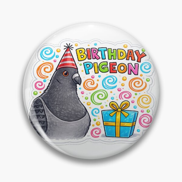 Item preview, Birthday Pigeon Cartoon (colorful) designed and sold by pigeonlovrs.