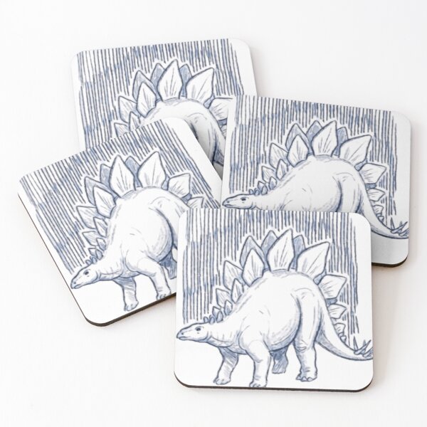 Item preview, Classic Stegosaurus Sketch Vintage Blue Line Art designed and sold by RawSauropsid.