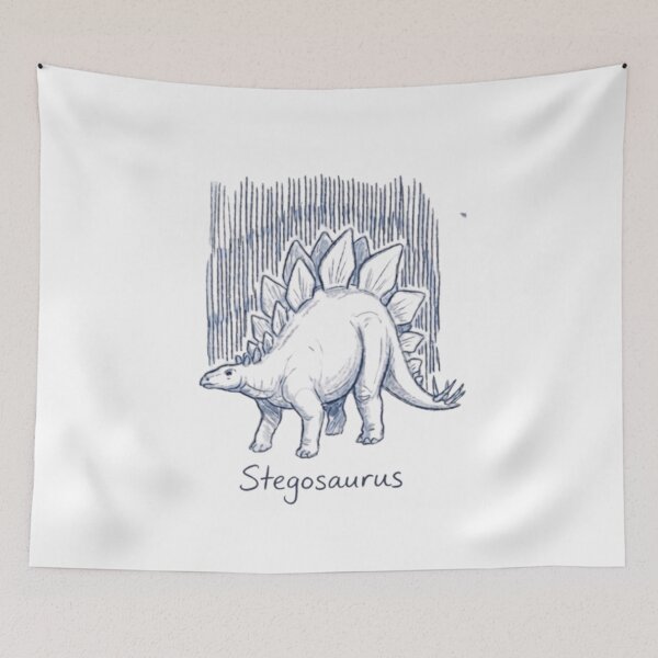 Item preview, Classic Stegosaurus Sketch Vintage Blue Line Art designed and sold by RawSauropsid.