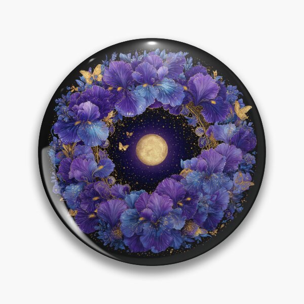 Item preview, Celestial Iris Wreath and Full Moon designed and sold by MoonSoul Studio.