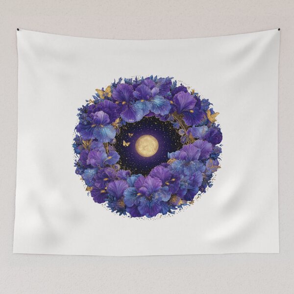 Item preview, Celestial Iris Wreath and Full Moon designed and sold by MoonSoul Studio.