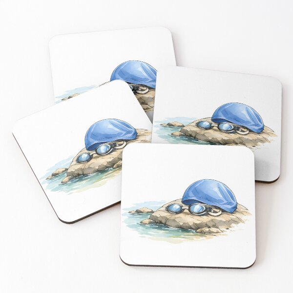Item preview, Swim Cap and Goggles Ready Set Go designed and sold by PatiImagination.