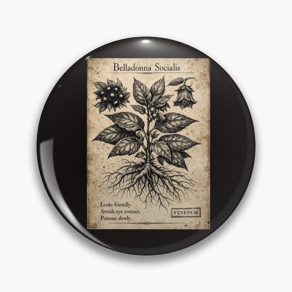 Item preview, Belladonna Socialis Dark Botanical Print Funny Poisonous Plant Gift designed and sold by Print Loft.