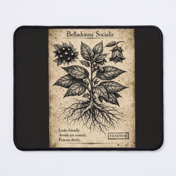 Item preview, Belladonna Socialis Dark Botanical Print Funny Poisonous Plant Gift designed and sold by Print Loft.