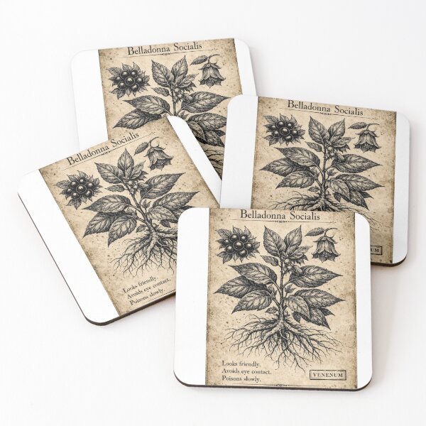 Item preview, Belladonna Socialis Dark Botanical Print Funny Poisonous Plant Gift designed and sold by Print Loft.