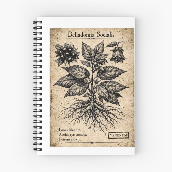 Item preview, Belladonna Socialis Dark Botanical Print Funny Poisonous Plant Gift designed and sold by Print Loft.