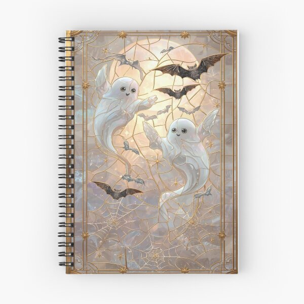 Item preview, Kawaii Ghosts Golden Stained Glass Halloween designed and sold by BriSher.