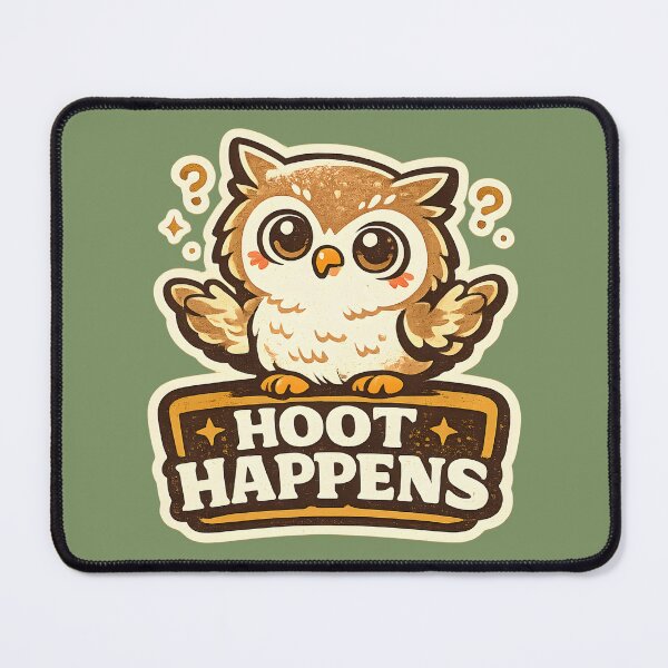 Item preview, HOOT HAPPENS Funny Owl Vintage Shirt Cute Shrugging Owl Meme Design Woodland Animal Humor designed and sold by Artistry in Motion by MADsrecreation.