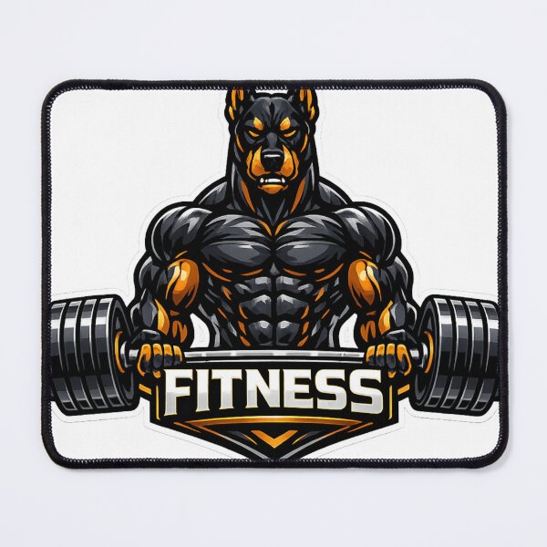 Item preview, Muscular Doberman Fitness Bodybuilding Gym Art designed and sold by Digistore1221.