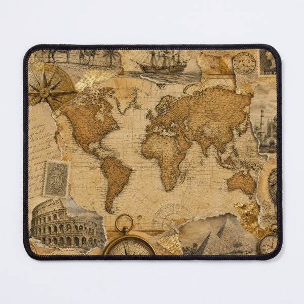 Item preview, Explorer's Dream: World Map and Continental Discovery designed and sold by DarVibe Designs.
