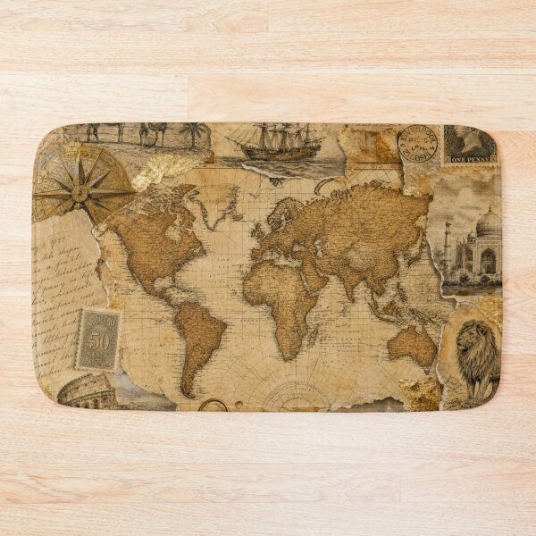 Item preview, Explorer's Dream: World Map and Continental Discovery designed and sold by DarVibe Designs.