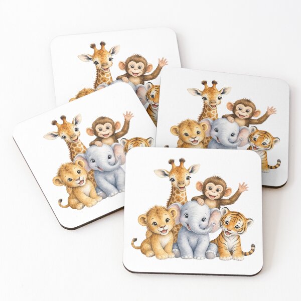 Item preview, Cute Safari Animal friends Watercolor | Giraffe Elephant Monkey Lion Tiger Nursery Art designed and sold by PAPIRO SIGLO XXI.