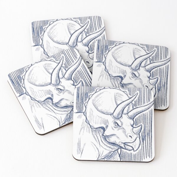 Item preview, Retro Triceratops Portrait Ink Detail Dinosaur Graphic designed and sold by RawSauropsid.