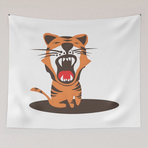 Item preview, Cute Cartoon Tiger Roaring Wild Animal Illustration - Grrr! designed and sold by ROARSOME DESiGNS.