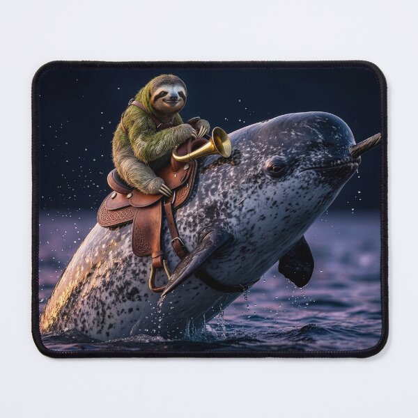Item preview, Happy Sloth Rides a Friendly Narwhal designed and sold by Tridentulus.