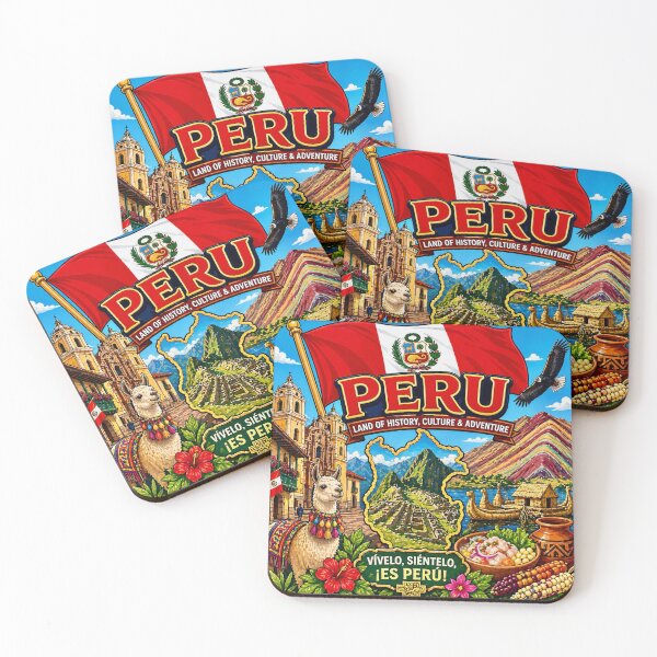 Item preview, Peru Flag with Machu Picchu and Andes designed and sold by Myra365Art.