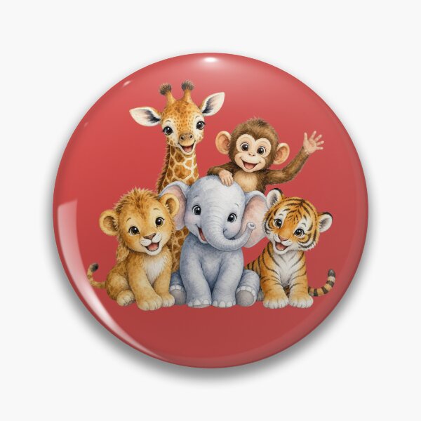 Item preview, Cute Safari Animal friends Watercolor | Giraffe Elephant Monkey Lion Tiger Nursery Art designed and sold by PAPIRO SIGLO XXI.