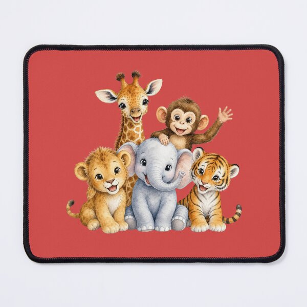 Item preview, Cute Safari Animal friends Watercolor | Giraffe Elephant Monkey Lion Tiger Nursery Art designed and sold by PAPIRO SIGLO XXI.