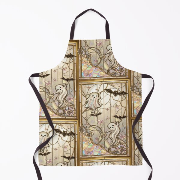Item preview, Kawaii Ghosts Golden Stained Glass Halloween designed and sold by BriSher.