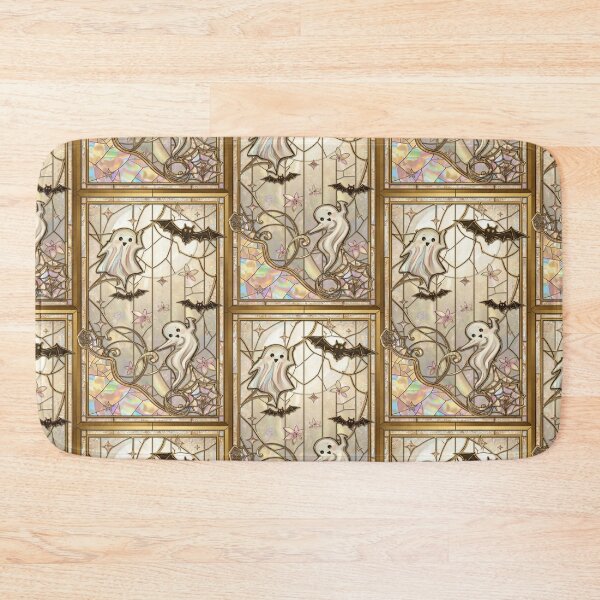 Item preview, Kawaii Ghosts Golden Stained Glass Halloween designed and sold by BriSher.