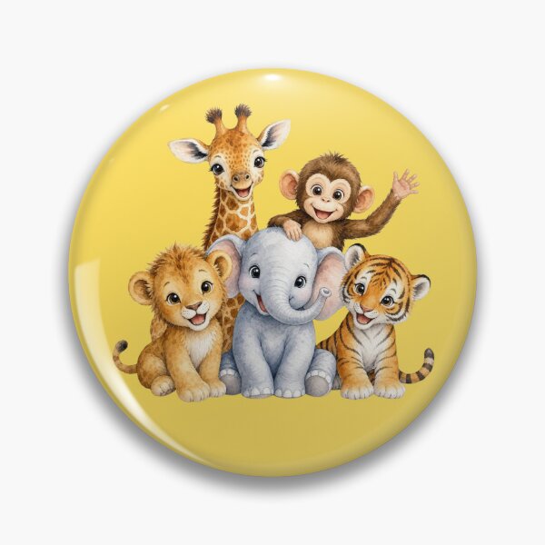 Item preview, Cute Safari Animal friends Watercolor | Giraffe Elephant Monkey Lion Tiger Nursery Art designed and sold by PAPIRO SIGLO XXI.