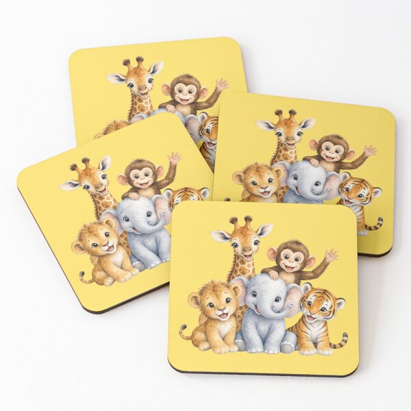 Item preview, Cute Safari Animal friends Watercolor | Giraffe Elephant Monkey Lion Tiger Nursery Art designed and sold by PAPIRO SIGLO XXI.