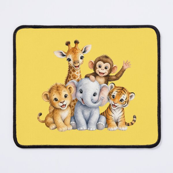 Item preview, Cute Safari Animal friends Watercolor | Giraffe Elephant Monkey Lion Tiger Nursery Art designed and sold by PAPIRO SIGLO XXI.
