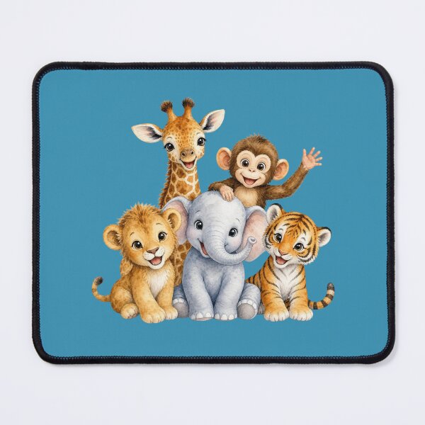 Item preview, Cute Safari Animal friends Watercolor | Giraffe Elephant Monkey Lion Tiger Nursery Art designed and sold by PAPIRO SIGLO XXI.