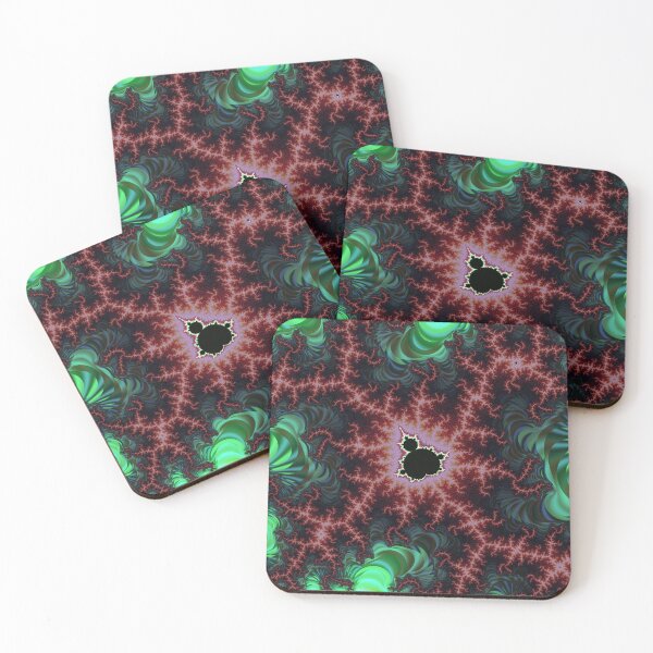 Item preview, Mandelbrot Fractal Zoom Green Crimson Mathematical Art designed and sold by pinkal.