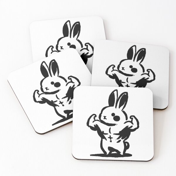Item preview, Buff Bunny Bodybuilder Linocut Style Print designed and sold by Alan Javier Cordoba Espinosa.