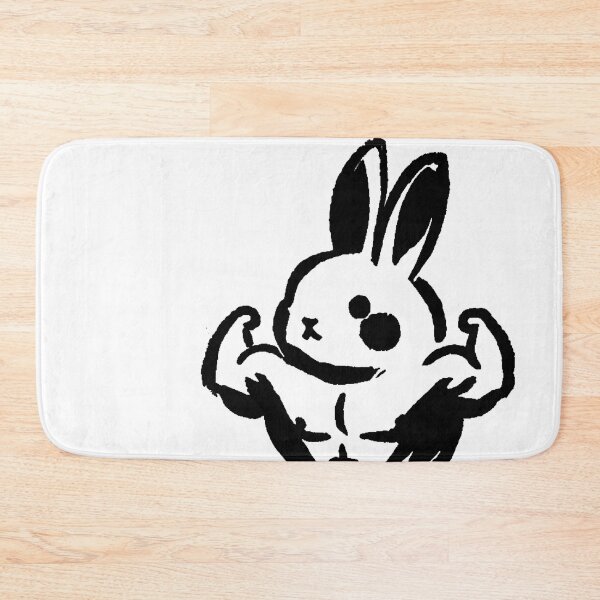 Item preview, Buff Bunny Bodybuilder Linocut Style Print designed and sold by Alan Javier Cordoba Espinosa.