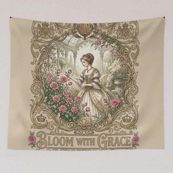 Item preview, Bloom With Grace Royal Victorian Princess Garden Art designed and sold by MAGICKEY2024.