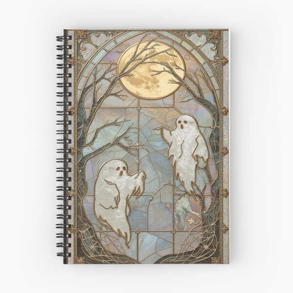 Item preview, Kawaii Ghosts Golden Stained Glass Halloween designed and sold by BriSher.