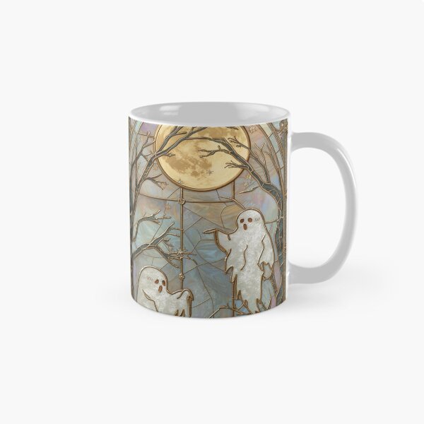 Item preview, Kawaii Ghosts Golden Stained Glass Halloween designed and sold by BriSher.