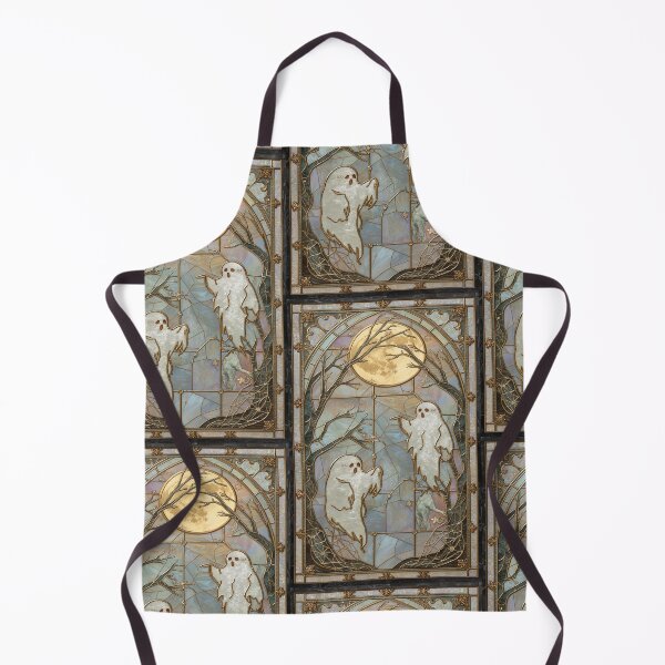 Item preview, Kawaii Ghosts Golden Stained Glass Halloween designed and sold by BriSher.