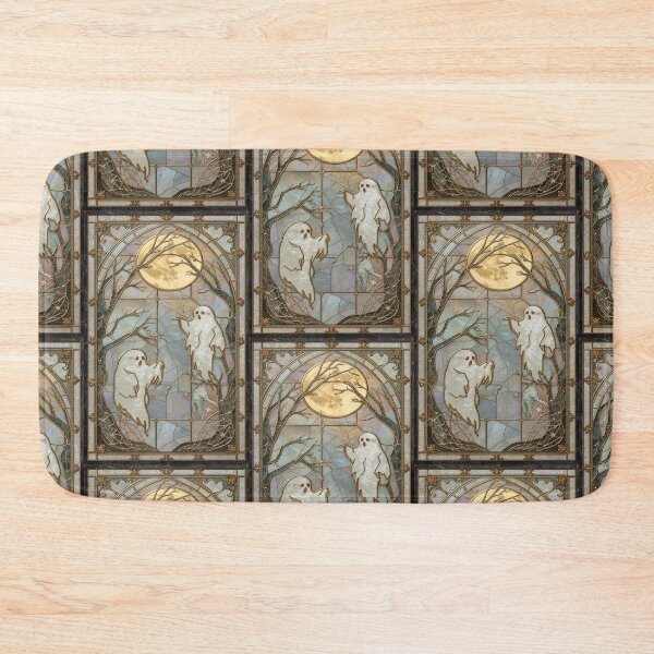 Item preview, Kawaii Ghosts Golden Stained Glass Halloween designed and sold by BriSher.