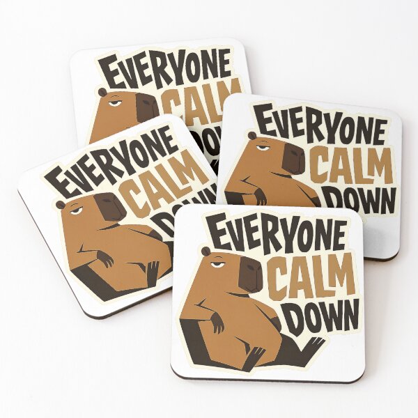 Item preview, Everyone calm down capybara sticker (Samurai Jack Inspired) designed and sold by RupacDesign.