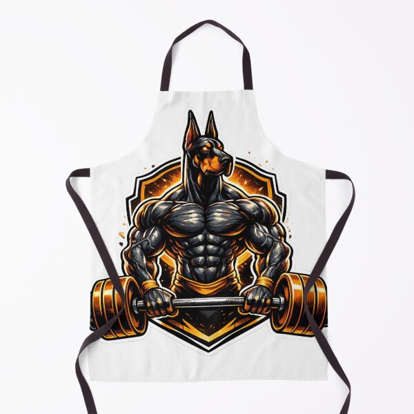 Item preview, Bodybuilder Doberman Lifting Barbell Gym Motivation designed and sold by Digistore1221.