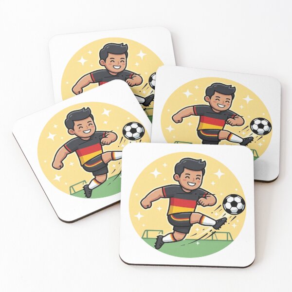 Item preview, Cute Soccer player Icon | Red  Yellow Black Football Jersey designed and sold by Shape Snip Studio.
