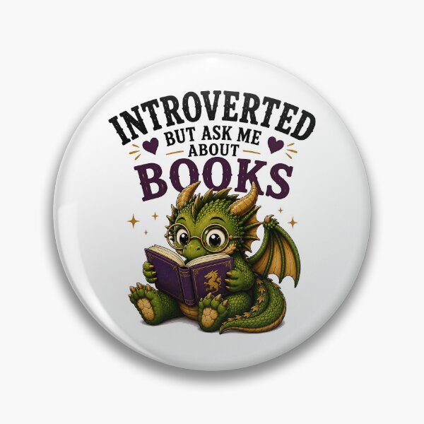 Item preview, Introverted But Ask Me About Books – Cute Fantasy Book Dragon Reader Design designed and sold by Digital Culture Studio.