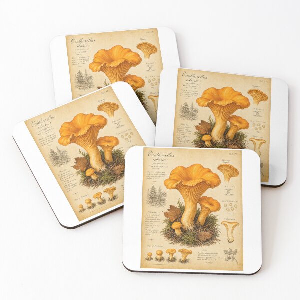 Item preview, Chanterelle Mushroom Botanical Illustration – Vintage Forager Woodland Art designed and sold by Jandedan.