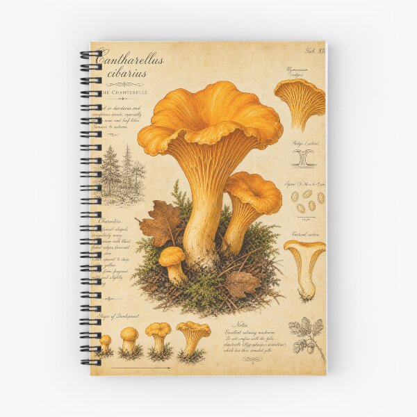 Item preview, Chanterelle Mushroom Botanical Illustration – Vintage Forager Woodland Art designed and sold by Jandedan.